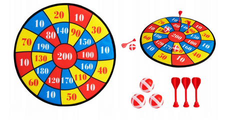 TARCZA DART KOLOROWA BEZPIECZNA NA RZEP RZUTKI PIŁECZKI DLA DZIECI