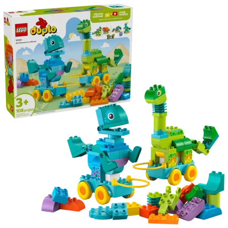 LEGO 10451 DUPLO 3 w 1 Dinozaury na kółkach 