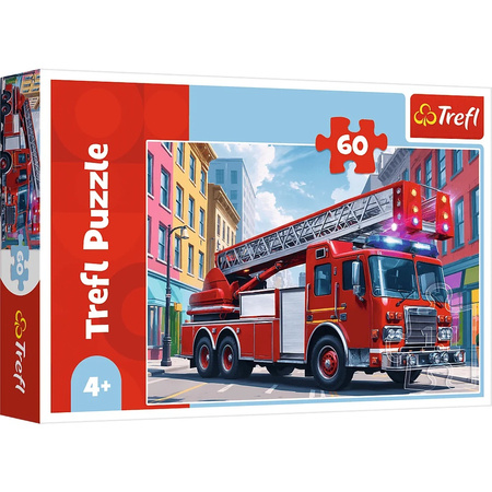 Puzzle 60 el. Wóz strażacki Straż Pożarna pojazd ratunkowy Trefl