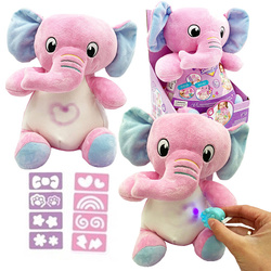 Słonik różowy pluszowy malowanie światłem naklejki szablony personalizuj