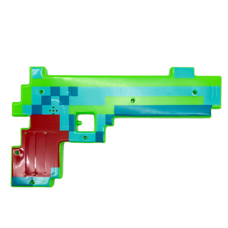 PISTOLET KARABIN BROŃ PIKSELE ŚWIATŁO DŹWIĘK LED LASER MILITARNE 26CM