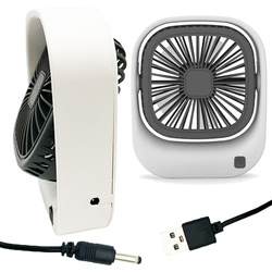 Mini wiatraczek kwadratowy bezprzewodowy USB biurkowy silny nawiew 2 tryby