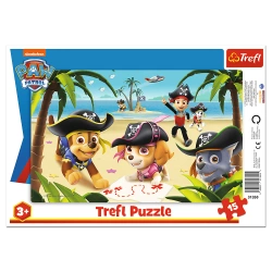 Puzzle 15 elementów Ramkowe Psi Patrol Trefl
