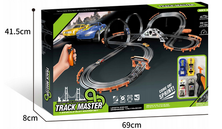 Tor samochodowy z dwoma pętlami + most świecący +