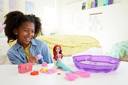 Lalka Barbie Arielka syrenka z basenem HWB39 Disney Princess 