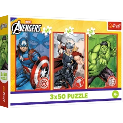 Puzzle 3x50 elementów Twój bohater Avengers