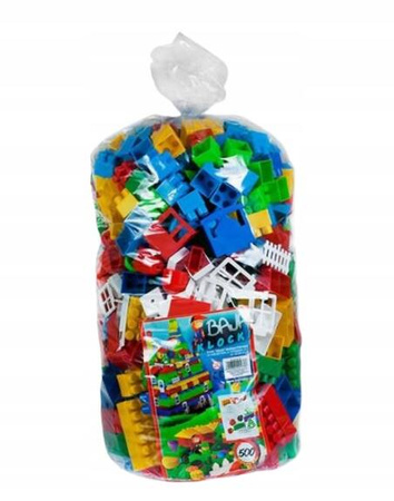 POLSKIE KLOCKI KONSTRUKCYJNE BAJA 300 ELEMENTÓW PLASTIKOWE WOREK