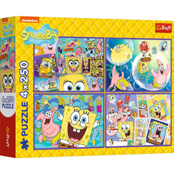 Puzzle 4x250 el. SpongeBob Szalony świat Trefl
