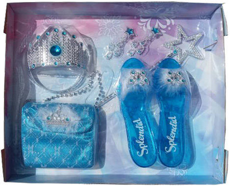 Zestaw balowy lodowej księżniczki, buty, torebka, diadem Norimpex