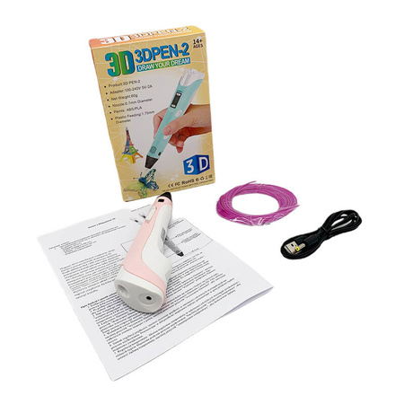 Długopis 3D Pen pióro z filamentem na USB Zestaw kreatywny drukarka