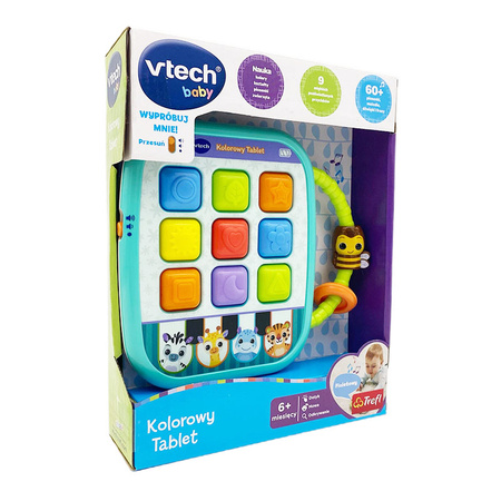VTECH Kolorowy Tablet nauka kolorów kształtów piosenek zwierząt