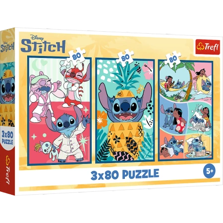 Puzzle Lilo & Stitch 3 x 80 el. Świat Stitcha Trefl