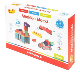 MIĘKKIE KLOCKI 20 ELEMENTÓW ELASTYCZNE KOLOROWE SMILY PLAY