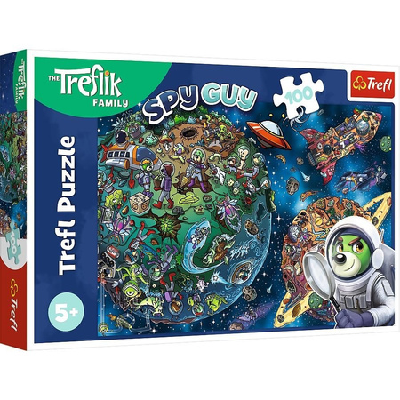 Puzzle 100 el. Trefliki w Kosmosie Rodzina Treflików Trefl