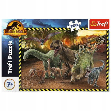 Puzzle 200 elementów dinozaury z Parku Jurajskiego Trefl