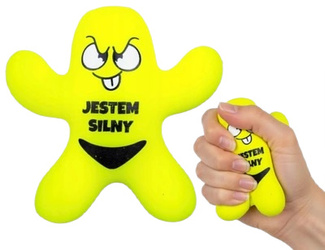 GNIOTEK SIŁACZ Z NAPISEM ANTYSTRESOWY LUDZIK DO ŚCISKANIA LUDEK