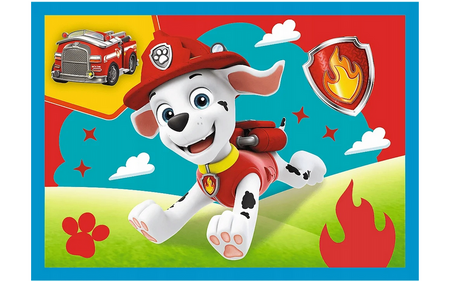 PUZZLE 4W1 BIEGNĄCE PIESKI PSI PAW PATROL TREFL 34628