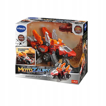 INTERAKTYWNY STEGOZAUR LUTOR MOTOZAURY DINO AUTO 60 DŹWIĘKÓW 2 W 1 VTECH 