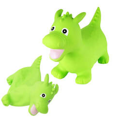 SKOCZEK GUMOWY DLA DZIECI ZIELONY DINOZAUR DO SKAKANIA DMUCHANY