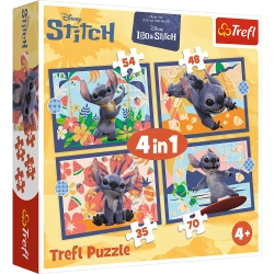Puzzle 4w1 Lilo & Stitch Wakacje na Hawajach Trefl