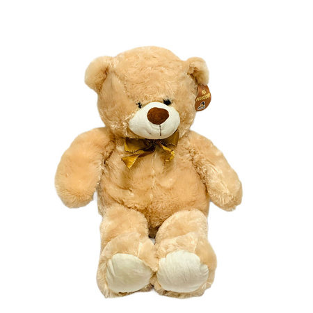 Miś pluszowy 70 cm z kokardą Beżowy duża przytulanka 58149