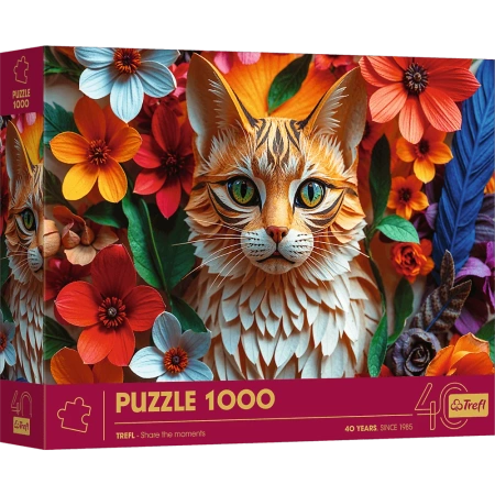 Puzzle z efektem 3D 1000 elementów 40-lecie Trefl Kot