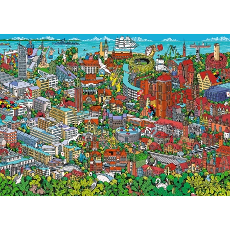 Puzzle 1000 elementów Jubileuszowe 40 lecie Trójmiasto Trefl