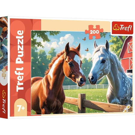 Puzzle 200 el. Konie na polanie 2 konie Trefl