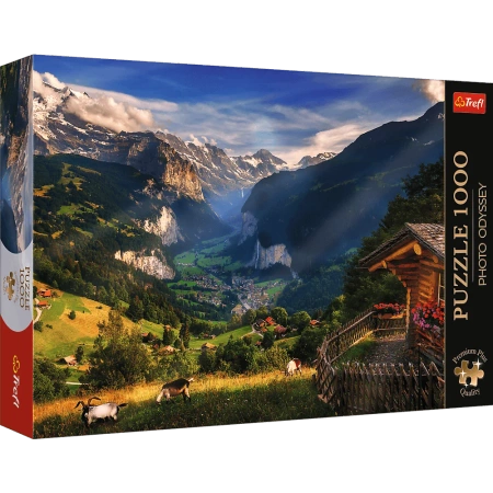 Puzzle Premium Plus Quality 1000 el. Dolina Lauterbrunnen, Szwajcaria 