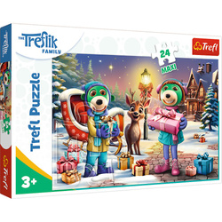 Puzzle TREFL 24 el. Maxi Rodzina Treflików zimowy czas