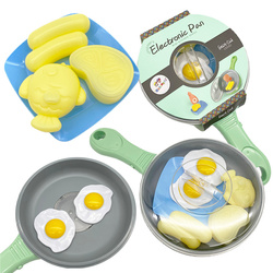 Zabawkowa patelnia z przykrywką interaktywna dźwięk plastikowa jedzenie