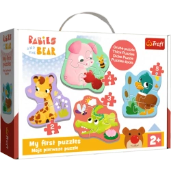 Puzzle Baby Classic Bobaskowe zwierzątka 14 elementów Bobaski i Miś Trefl