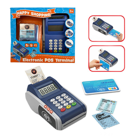 Terminal płatniczy B/O zbliżeniowy czytnik zabawkowy z kartą i paragonami