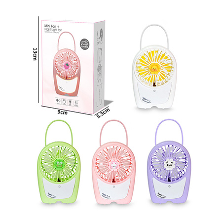Mini wiatraczek latarka lampka nocna z zawieszką USB biurkowy kieszonkowy