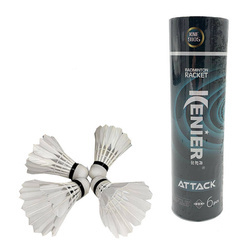 Zestaw Lotki do badmintona z piór 6 szt w Tubie białe KENIER