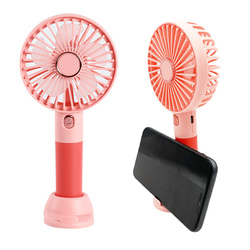 Wiatraczek wentylator mały przenośny 3 tryby nawiewu na podkładce USB 2w1