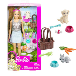 Lalka Barbie piknik z pieskiem zwierzątkami FPR48