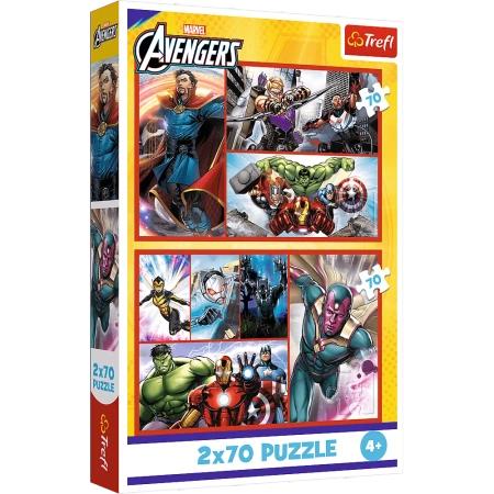 Puzzle 2x70 elementów Avengers Zostań bohaterem 