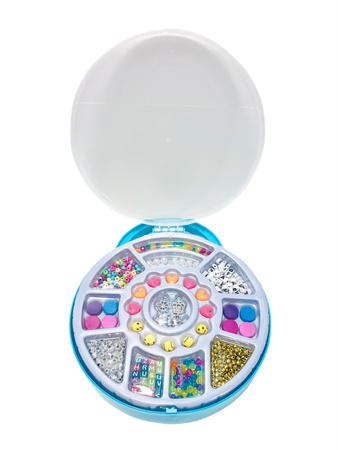 Zestaw koralików do robienia biżuterii DIY w walizce niebieskiej