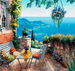 MALOWANIE PO NUMERACH DOM PATIO TARAS 50X40 GÓRY WIDOK Z RAMĄ