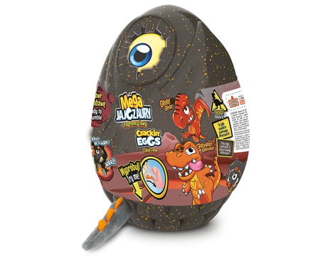 Mega Jajozaury LAWA plusz 26cm z dźwiękiem CZARNY Inferno