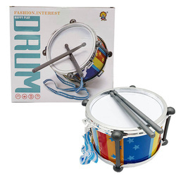 Kolorowy Bębenek Dla Dzieci Instrument Zabawkowy pałeczki 20,5cm