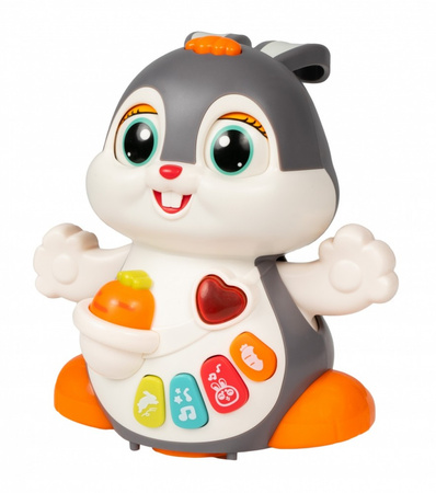 Interaktywny tańczący królik zając jeździ tańczy światło dźwięk do raczkowania