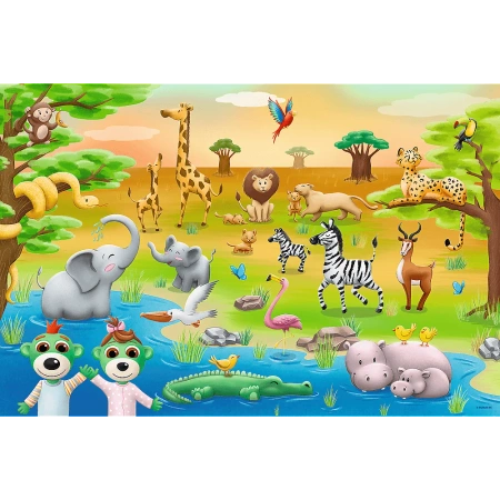 Puzzle 24 MAXI Bobaski i Miś Safari Trefl