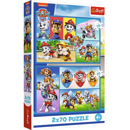 Puzzle 2x70 elementów Psi Patrol rządzi Trefl