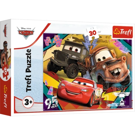Puzzle 30 elementów Rozpedzone samochody Disney Cars Trefl