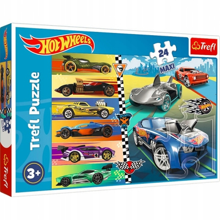 Puzzle 24 elementy Maxi duże Szybkie samochody Hot Wheels