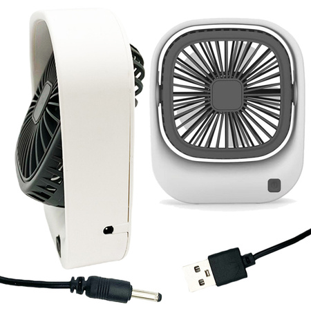 Mini wiatraczek kwadratowy bezprzewodowy USB biurkowy silny nawiew 2 tryby