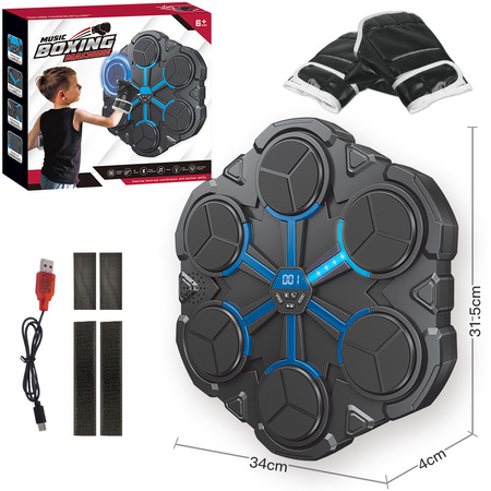 Zestaw bokserski TARCZA BOKSERSKA 6 przycisków ochraniacze USB bluetooth