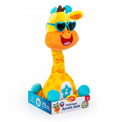 ŻÓŁTA TAŃCZĄCA ŻYRAFA ALEK ZABAWKA INTERAKTYWNA MÓWIĄCA Z DŹWIĘKIEM